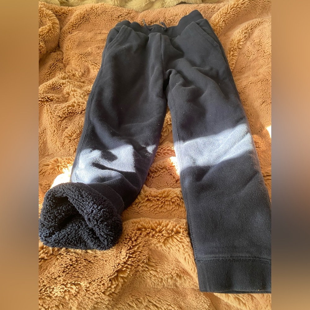 GAP Navy Blue Sherpa Fleece Lined Kids Joggers Sweatpants Size Large (10)